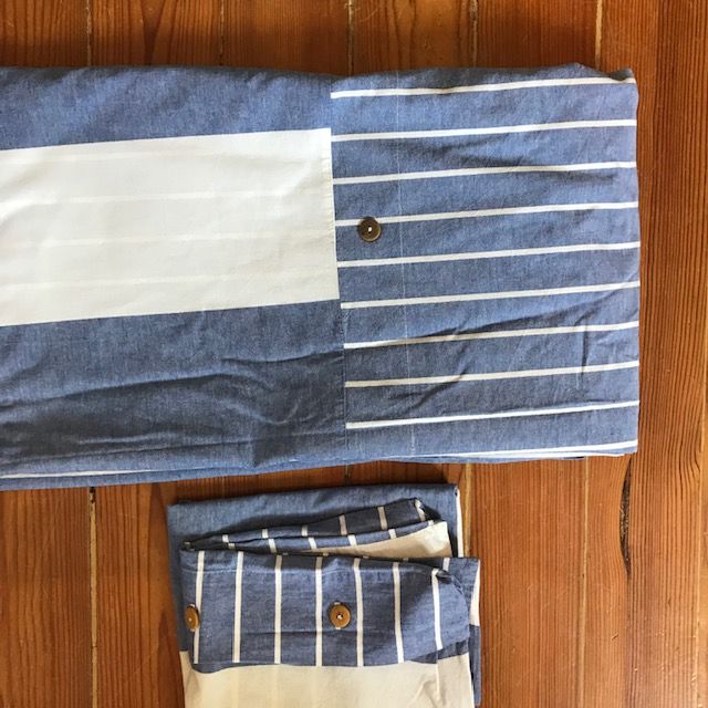 Capa de ederdon dupla face + lençol Baixo + fronha botões de madeira