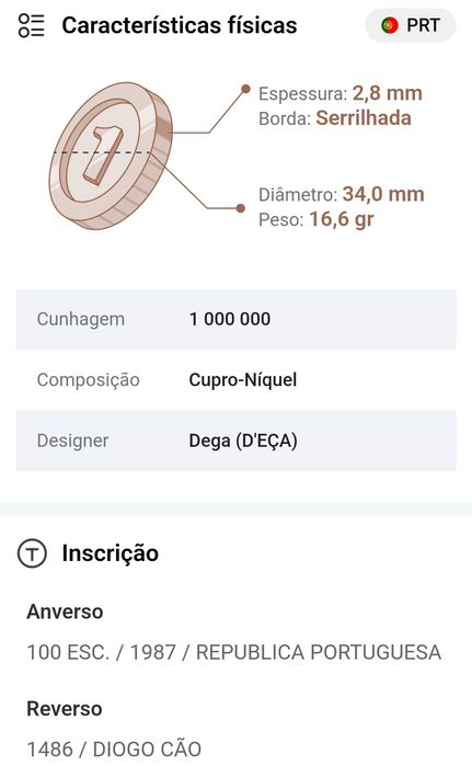 Moedas de 100 escudos. DIOGO CÃO e Nuno Tristão64730031556737122