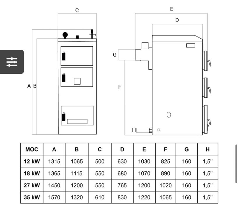 Kocioł Na Drewno Węgiel Ruszt Wodny Nadmuch 12 kw UNI Dostawa
