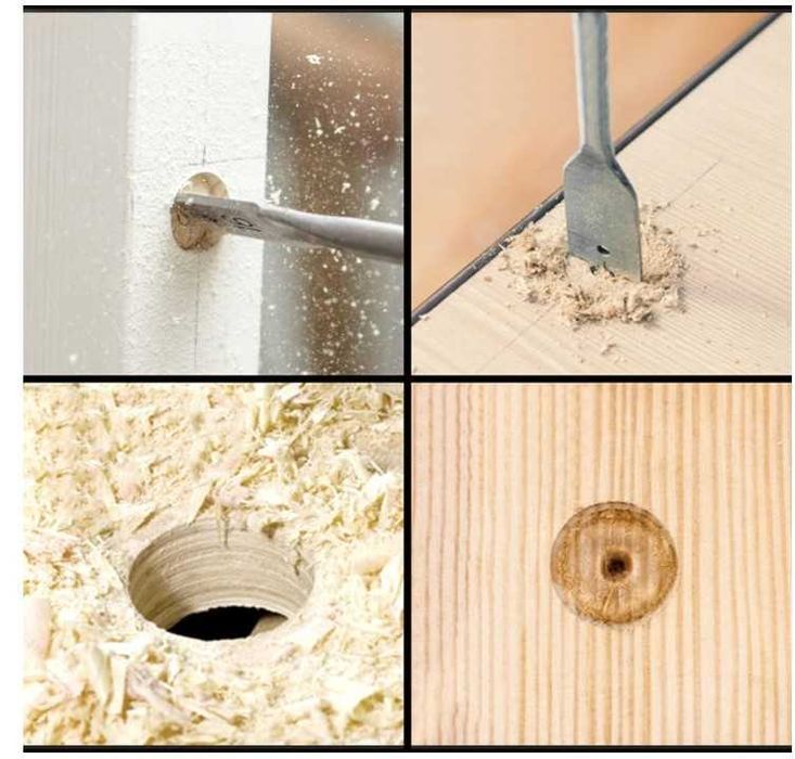 Wiertła do drewna łopatkowe 10-25mm 6 sztuk GUNPLA