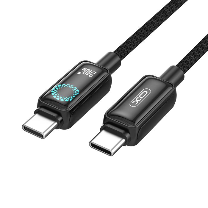 Xo kabel NB-Q312A Pd Usb-c - Usb-c 1,0m 240W czarny z LED