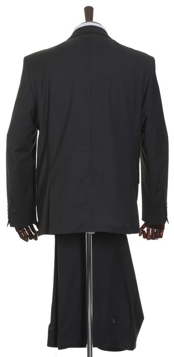 CARL GROSS grafitowy garnitur męski 44% wełna strecz Regular Fit r. 54