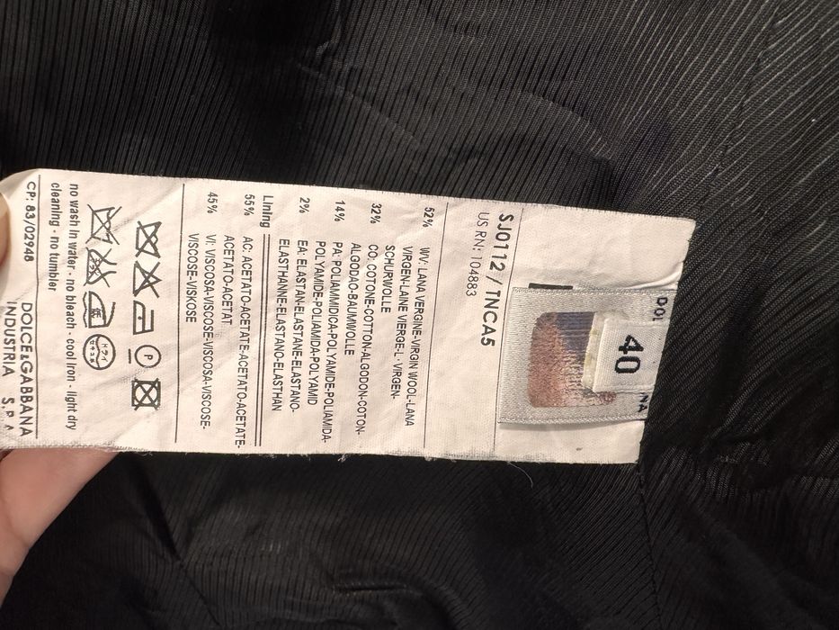 D&G Dolce & Gabbana – vintage marynarka wełniana (IT40 / S)