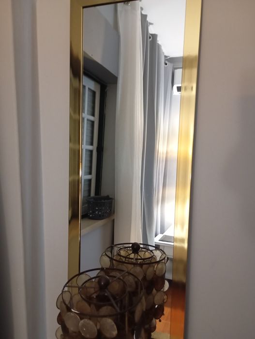 Espelho retangular dourado, 1,36x36