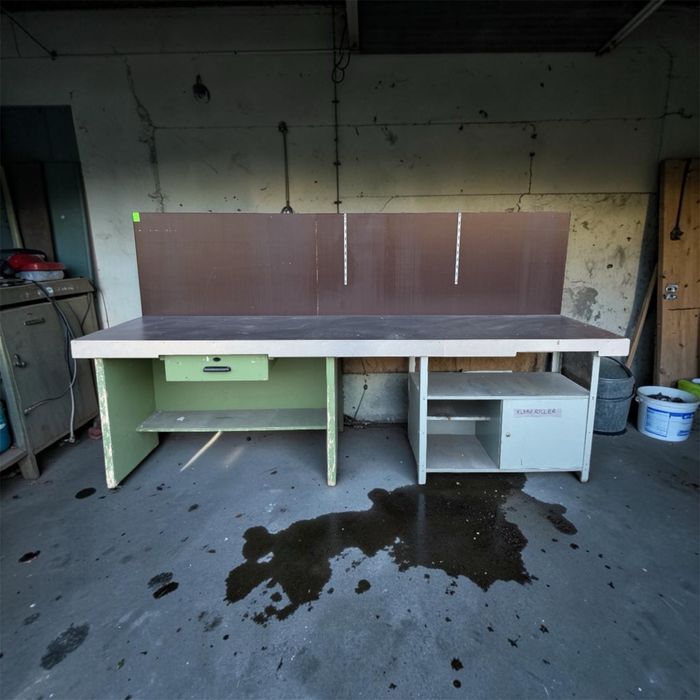 Duzy podwojny stol warsztatowy z Niemiec | DOWOZ DO DOMU