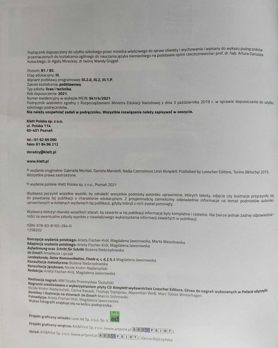 Komplett Plus 4 podręcznik dla liceum ogólnokształcącego i technikum
