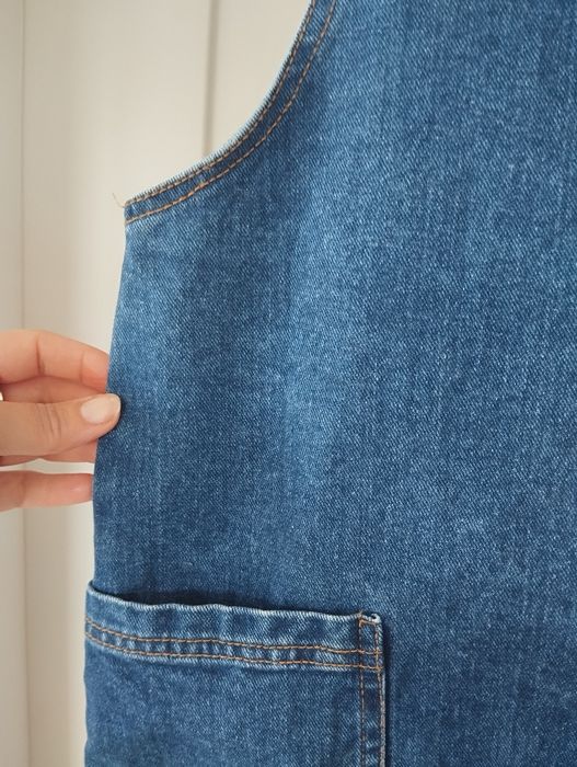 Ogrodniczki dżinsowa mini sukienka rozm S