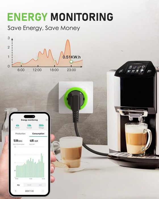 Gniazdo WiFi GreenSun miernik zużycia prądu SPP434