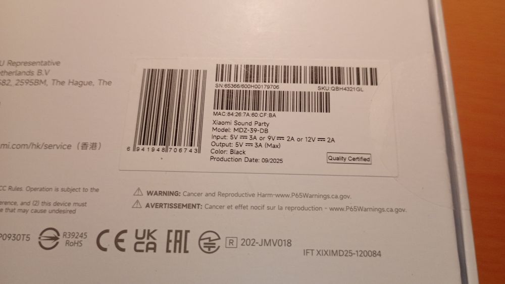 Só Caixa para Xiaomi Sound Party Alto-falante Bluetooth sem fio - Sistema de áudio