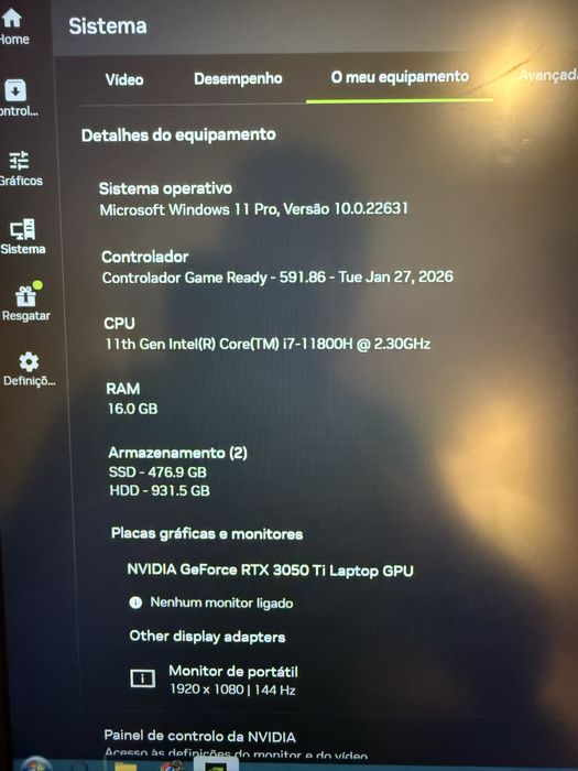 Acer Nitro 5 Gaming i7 144hz 15,6”
