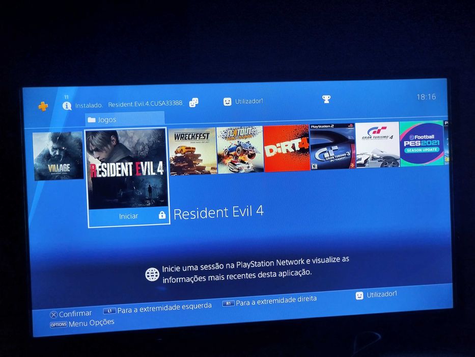 PS4 Slim Desbloqueada 500Gb + 1TB - 2 Comandos + de 20 jogos instalado