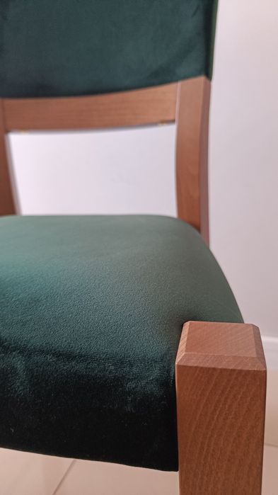 Do negocjacji jak nowy komplet BRW stół Gent i krzesła dąb starling welurowe 160/200/240x90 meble do salonu jadalni kuchni  butelkowa zieleń