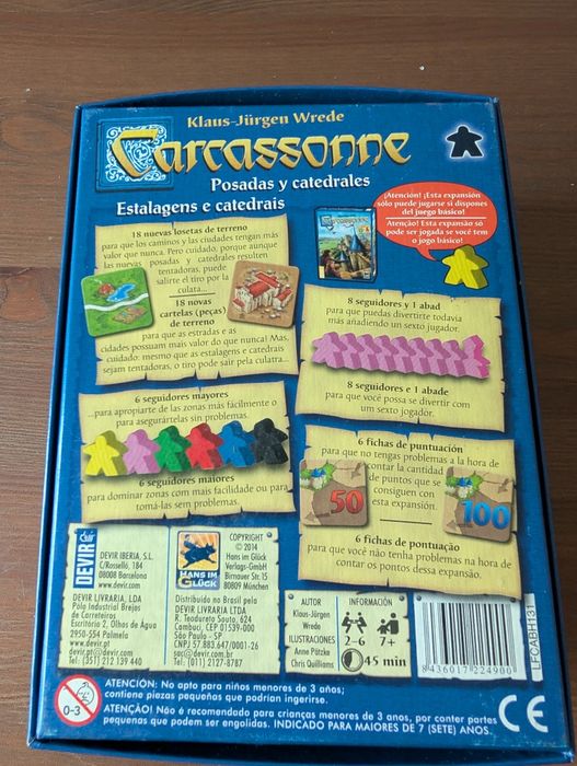 Carcassonne – Posadas e Catedrais - jogo de tabuleiro