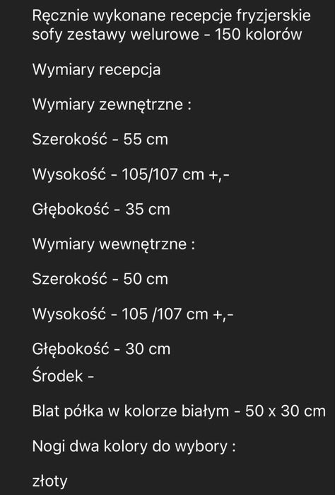 Sprzedam sofe i mini recepcje