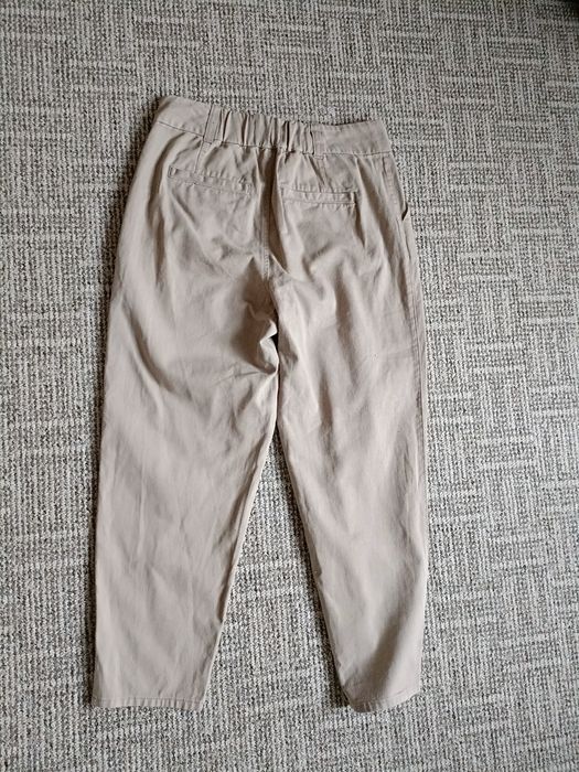 Bawełniane proste spodnie z wysokim stanem