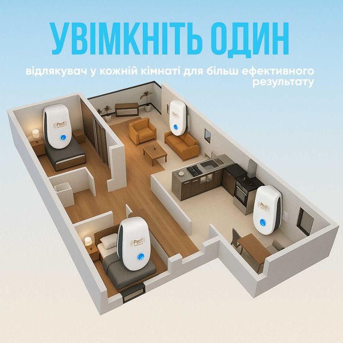 Ультразвуковий відлякувач шкідників захист від комарів мишей тарганів