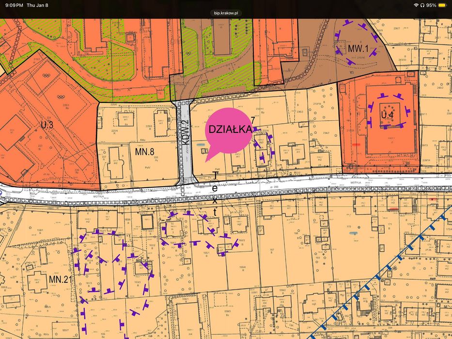 Sprzedam działkę budowlaną (6.9 ar),  Ul. Motyla Zalew Bagry