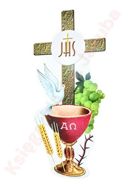Plakat Komunia Św, Boże Ciało - wzór 5 - emblemat eucharystyczny