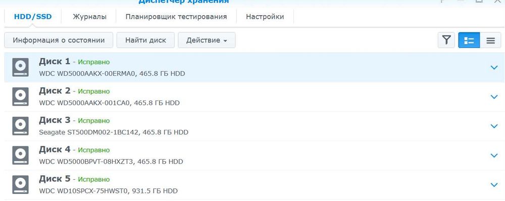 Мережеве сховище NAS Synology DS1511+ 5*500ГБ HDD