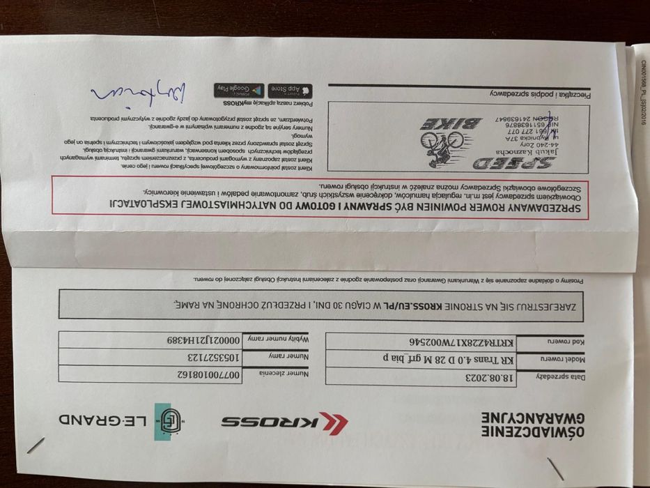 Rower KROSS nie używany.