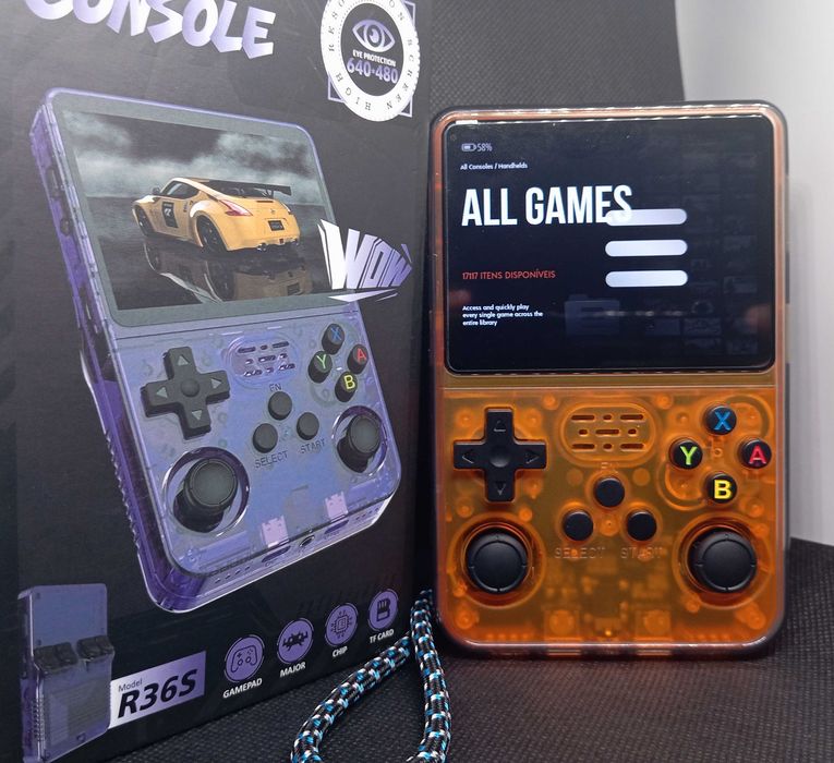 R36S Retro Console COMO NOVA + Capa + Película + Caixa Completa