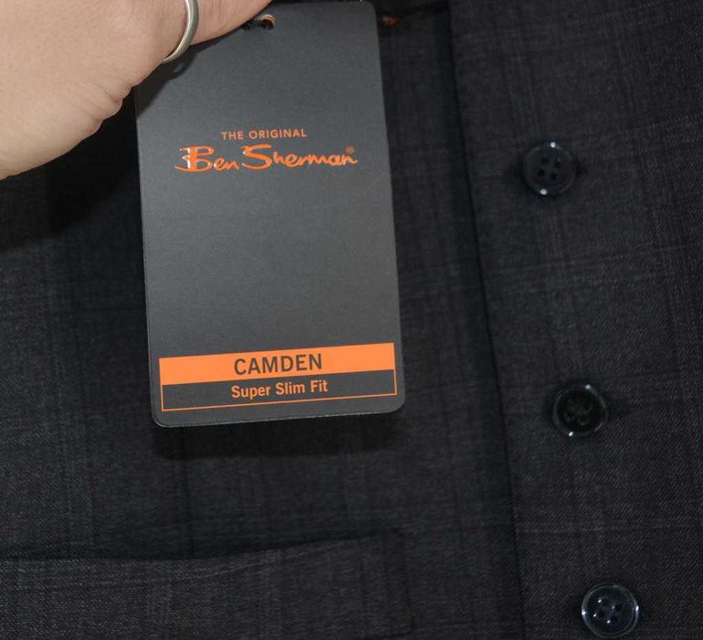 Wełniana kamizelka garniturowa Ben Sherman euro 48 stalowa