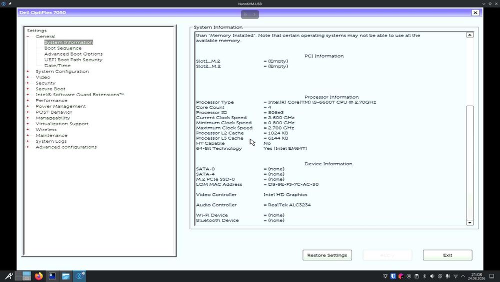 (Zarezerwowane do wtorku) Dell Optiplex 7050 Micro i5-6600T 16GB RAM bez SSD