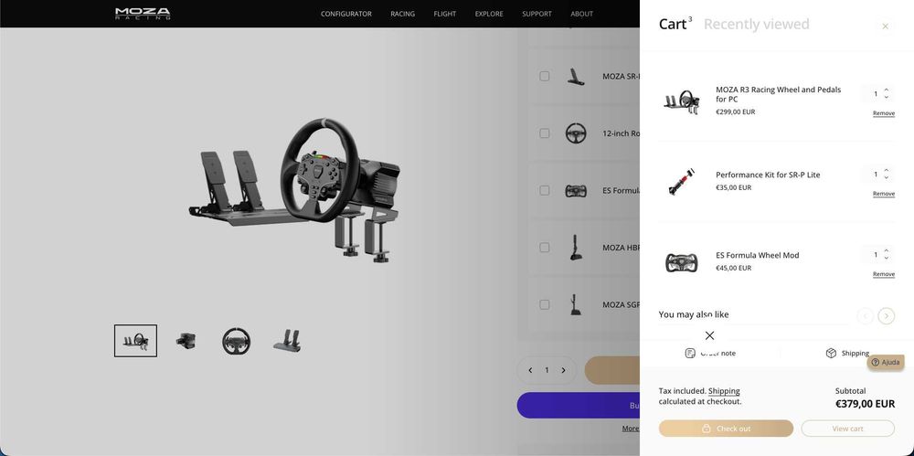 Moza R3 Direct Drive COMO NOVO + Volante F1 e Pedais