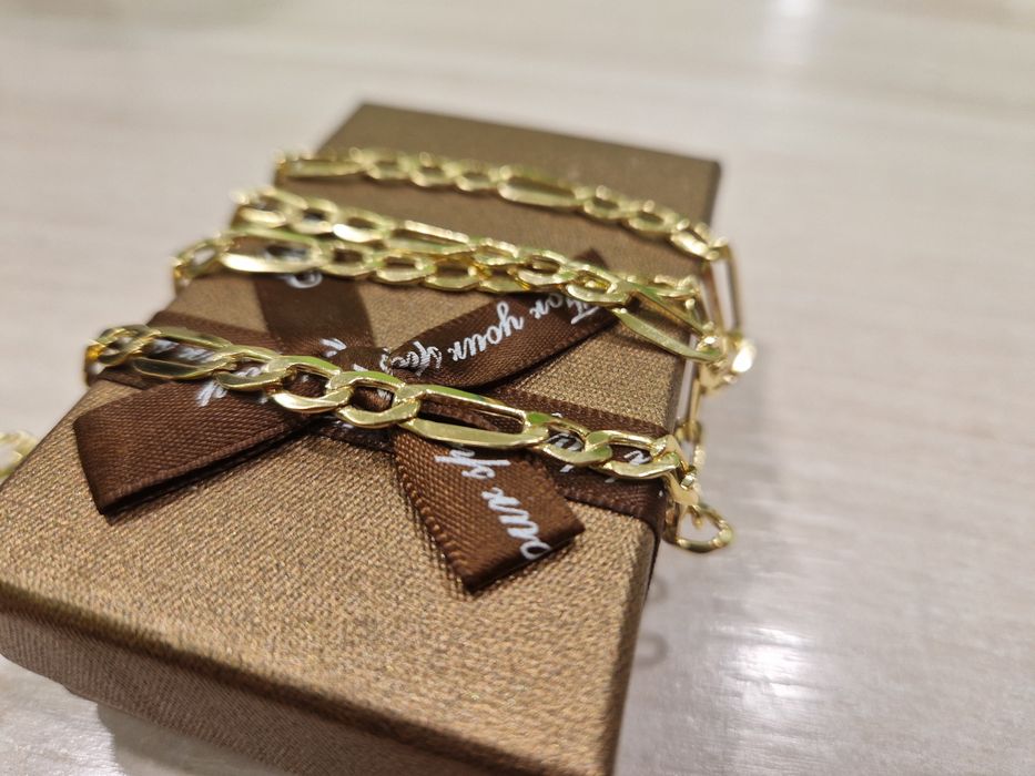 Nowy złoty łańcuszek splot figaro PR 585 5.5mm 55 cm