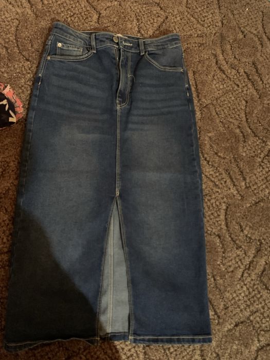 Spodnica jeans rozm.36 mat.rozciag.