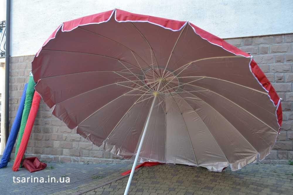 Зонт 3 метра с клапаном, серебром 16 спиц,торгова парасоля,  садовый зонт