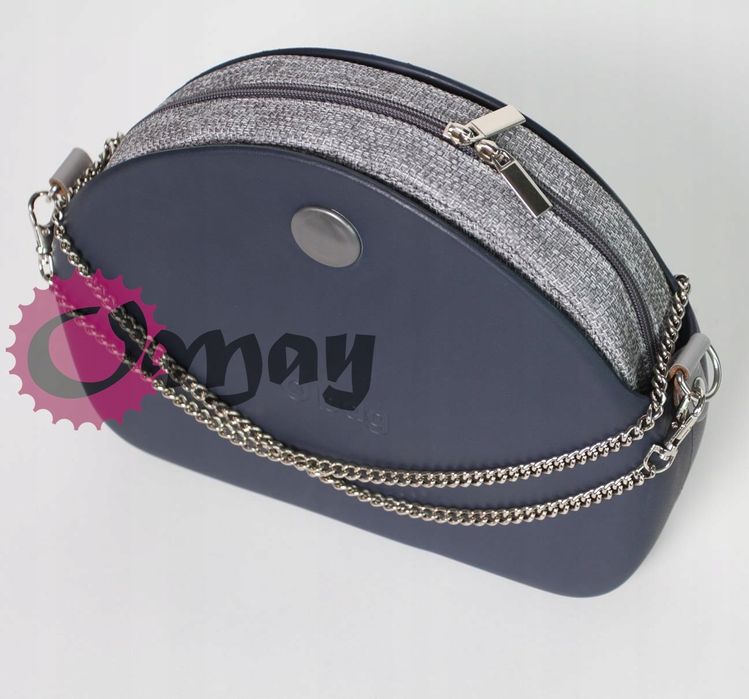 SZARY Organizer OBAG MOON LIGHT struktura pleciona 2 kieszenie OMAY.PL