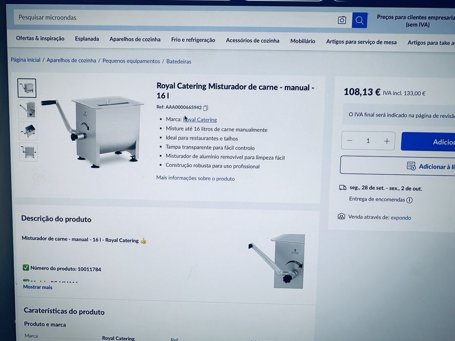 Misturadora de alimentos e carne