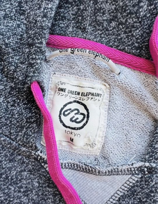 Bluza One Green Elephant 38 M Bawełna Szara z kapturem
