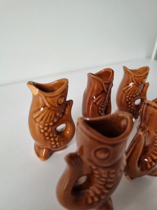 Ceramiczne kieliszki rybki PRL