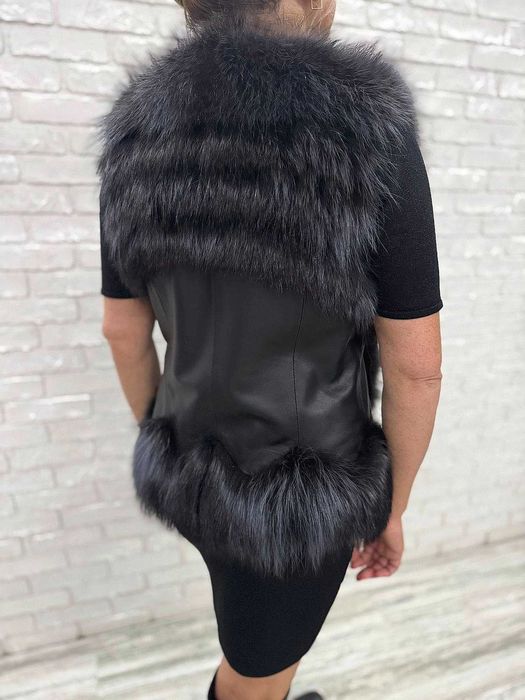 Жилетка шкiряна, хутряна