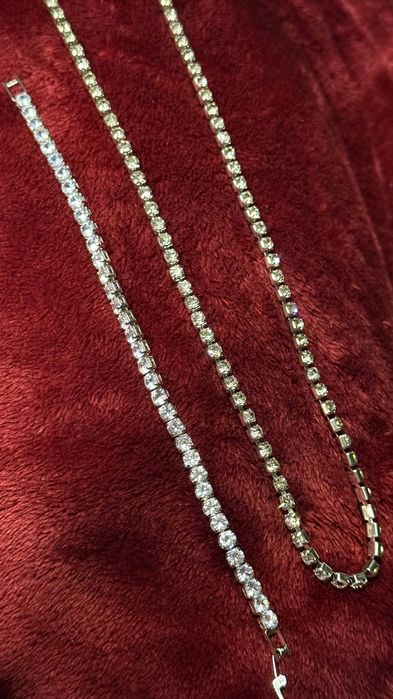 Трендові тенісні браслети в камінці ряд