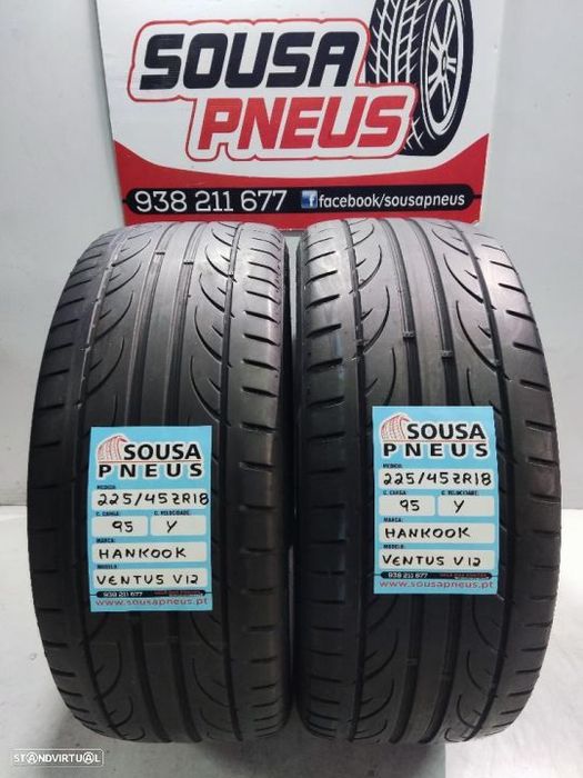 2 pneus semi novos 225-45r18 hankook - oferta dos portes 130 euros