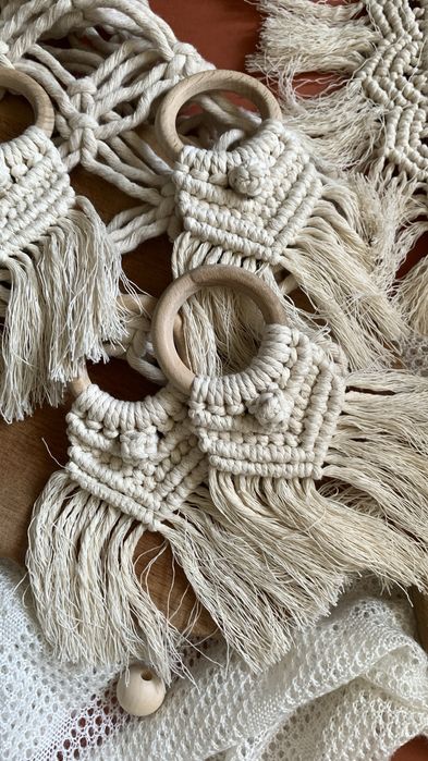 Кільця для серветок макраме(весільний декор, сервірування столу, бохо)