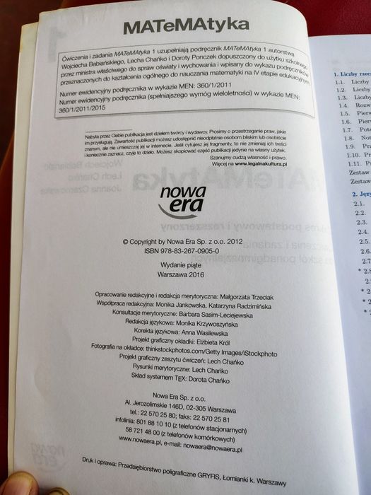 Sprzedam Matematyka 1 ćwiczenia i zadania Nowa Era