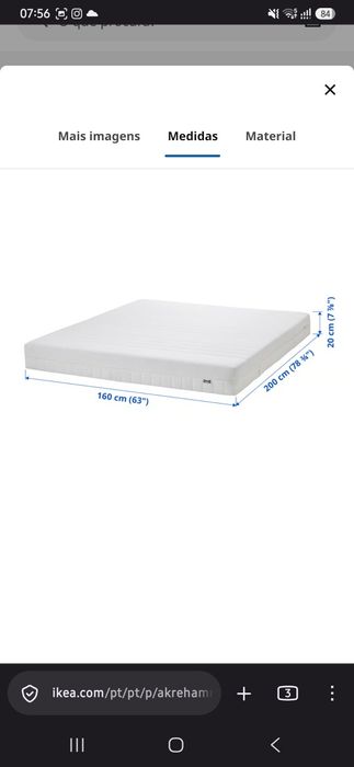 Colchão Espuma firme Ikea