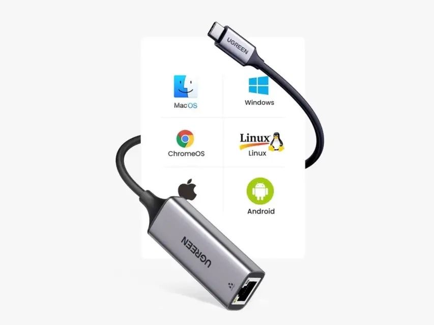 Мережевий адаптер, адаптер-перехідник Ugreen CM199 USB-C to Gigabit Ethernet Adapter