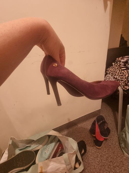 szpilki bordowa damskie 37