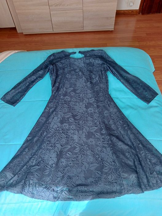 Vestido renda azul