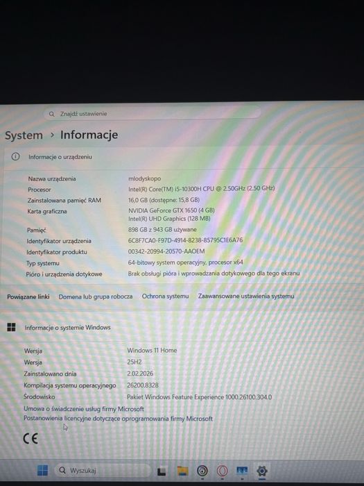 Asus TUF f15 laptop gamingowy