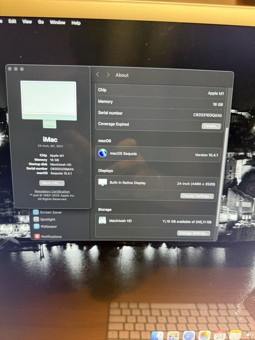IMAC 16Gb / 256 GB  (rato, teclado e carregador incluidos)