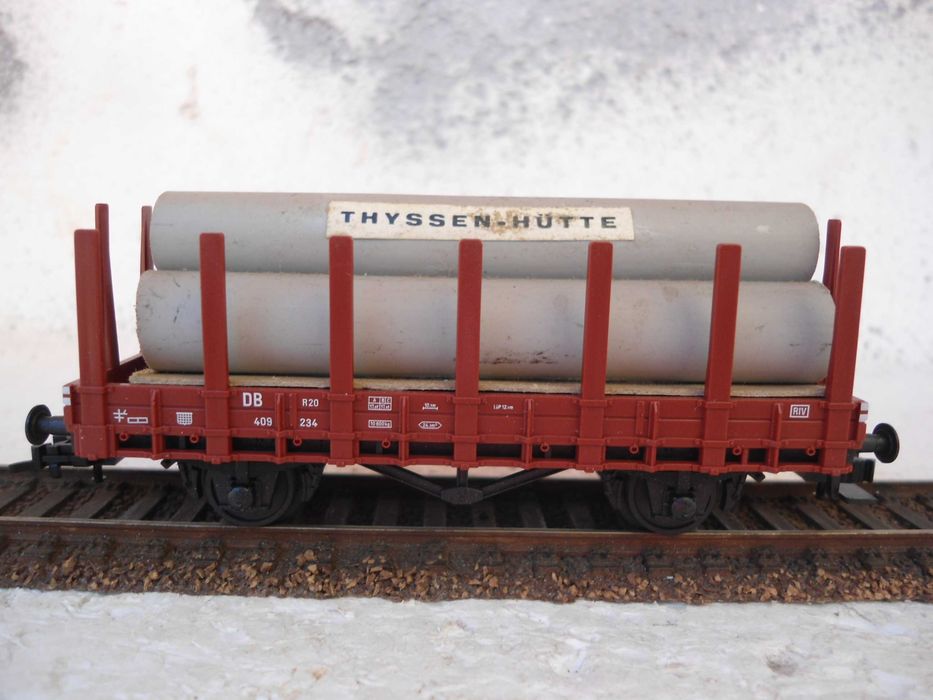 1:87 Fleischmann Carruagem mercadorias porta tubos comboio