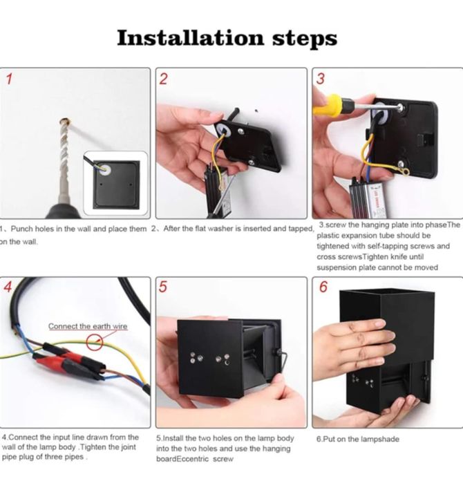 Zestaw 2 lamp ściennych zewnętrznych, wewnętrznych, białych 12W