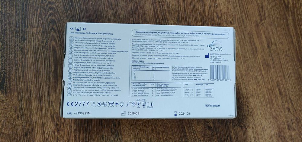Rękawice diagnostyczne nitrylowe nowe