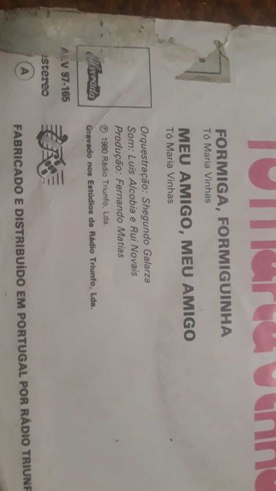 Tó Maria Vinhas - Formiga, formiguinha - single vinil - portes incluíd